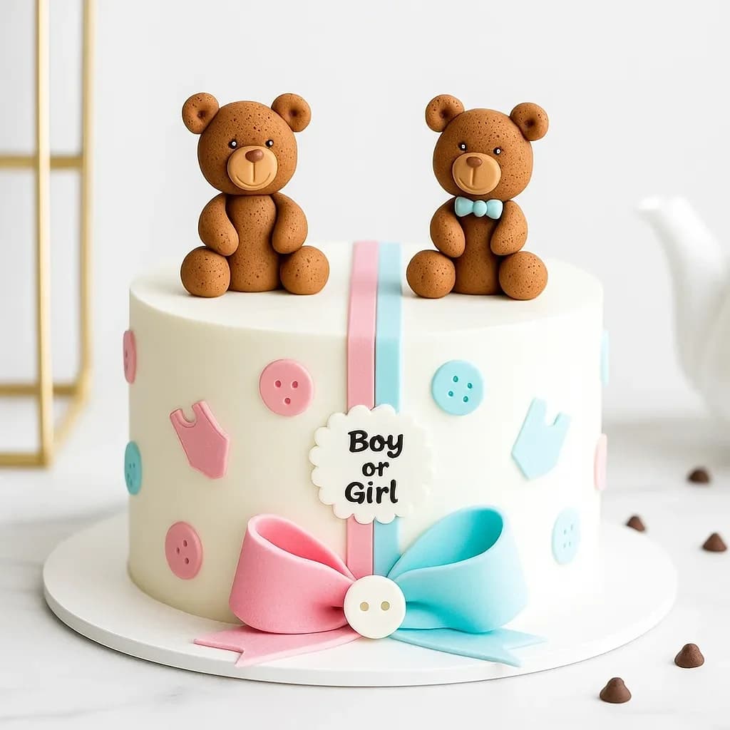 Teddy Baby Shower Theme Cake Sweet — view 1 of 1
