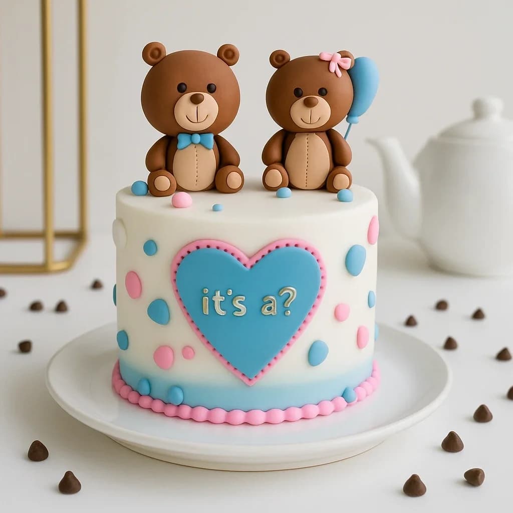 Baby Shower Teddy Fondant Cake Sweet — view 1 of 1