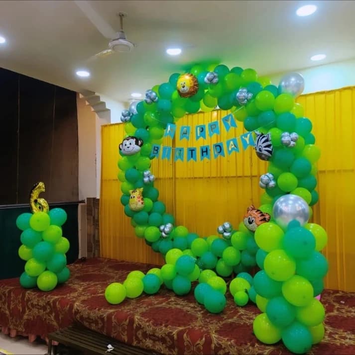 Kids Jungle Birthday Decor Setup — view 1 of 3