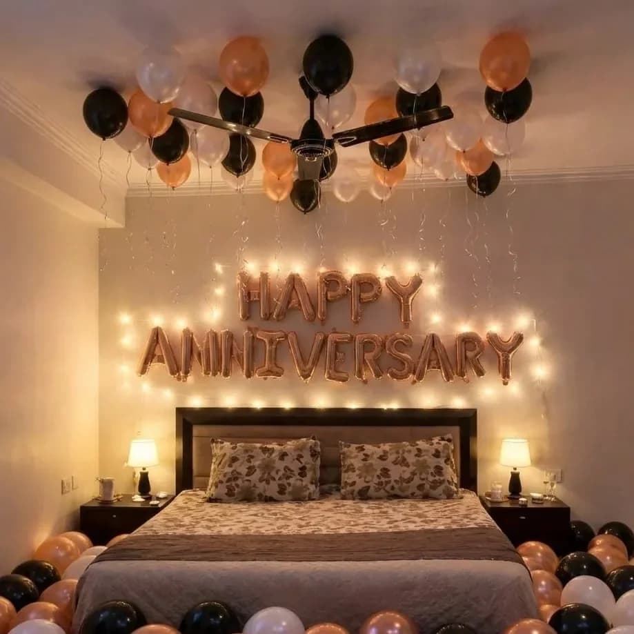 Romantic Anniversary Room Decoration Setup — view 1 of 2